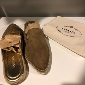 Prada Espadrille Suede Slides